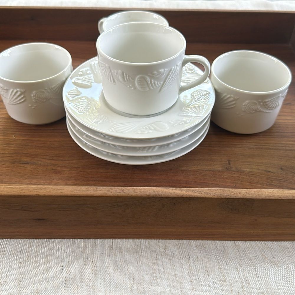 Lynn’s China Seashore Cup & Saucer Set (4)